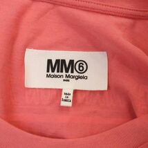 マルタンマルジェラ 6 Martin Margiela 6 MM6 20SS カットソー Tシャツ 半袖 バックロゴ プリント クルーネック S ピンク レディース_画像3