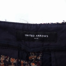 ユナイテッドアローズ UNITED ARROWS ショート パンツ ツイード ウール混 モヘヤ混 総柄 36 ブラウン 茶 ネイビー 紺 /FT42 レディース_画像3