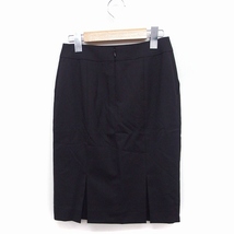 アンクライン ANNE KLEIN タイトスカート ひざ丈 裾タック 無地 ウール 小さいサイズ 5 ブラック 黒 /FT32 レディース_画像2
