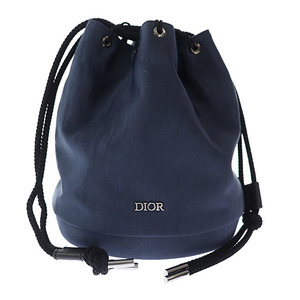  Dior Dior Drawstring Bucket Bag Nylon nylon draw -stroke ring bucket 2WAY pouch shoulder bag Small small Blue blue 