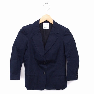  Joias Joias jacket outer tailored total lining linen. cotton cotton 7 minute sleeve 1 navy blue navy /NT19 lady's 