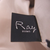 レイビームス Ray Beams フレア スカート ミニ 膝上 ウール混 総柄 タック 1 ベージュ /HT27 レディース_画像3