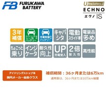 古河電池 エクノIS ウルトラバッテリー カーバッテリー ダイハツ タント CBA-L350S改 UK42/B19L 古河バッテリー 送料無料_画像2