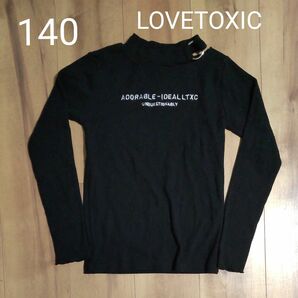 LOVETOXIC 黒 タートルセーターS 140