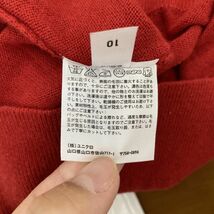 UNIQLO ユニクロ レディース 長袖 Vネック ニット セーター トップス カシミヤ カシミア レッド 赤色 Sサイズ オフィスカジュアル 無地_画像5