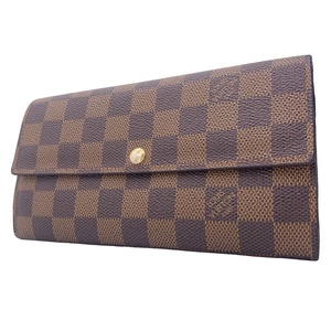 ルイヴィトン/LOUIS VUITTON ポルトフォイユ サラ N61734 ダミエ エベヌ ブラウン 長財布 ウォレット フラップ レディース 22019309DS