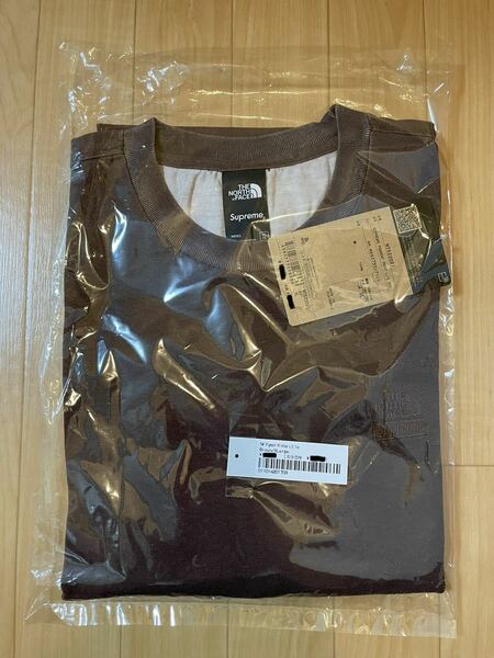 XL Supreme/The North Face Pigment Printed L/S Top Brown 22FW シュプリーム ノースフェイス ピグメント プリンティド ブラウン ロンT