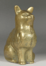 ★ 【 猫の置物 】西洋彫刻 ブラス製 古美術 波兎 骨董 ★_画像4