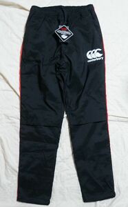 新品 Canterbury 撥水ストレッチウィンドパンツ S 黒赤 RG18512 カンタベリー STRETCH WIND PANTS