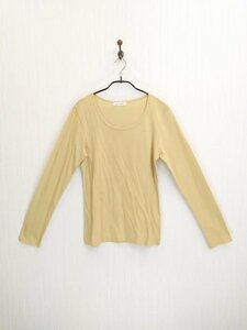 ap6252-5 ○送料無料 新品 Lui Janne ルイジャンヌ レディース 長袖 Tシャツ Lサイズ ベージュ クルーネック カジュアル 綿100% 日本製