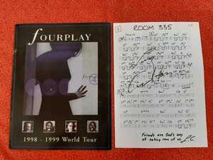 fourplay проспект + ROOM335 автограф музыкальное сопровождение Rally Karl тонн Larry Carlton Nathan East Harvey Mason Bob James /Lee Ritenour относящийся 