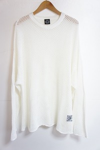 美品 22AW EXAMPLE エグザンプル CROCHETING BOX KNIT 長袖 メッシュ ニット セーター L 白 ホワイト スポットアイテム 1115M