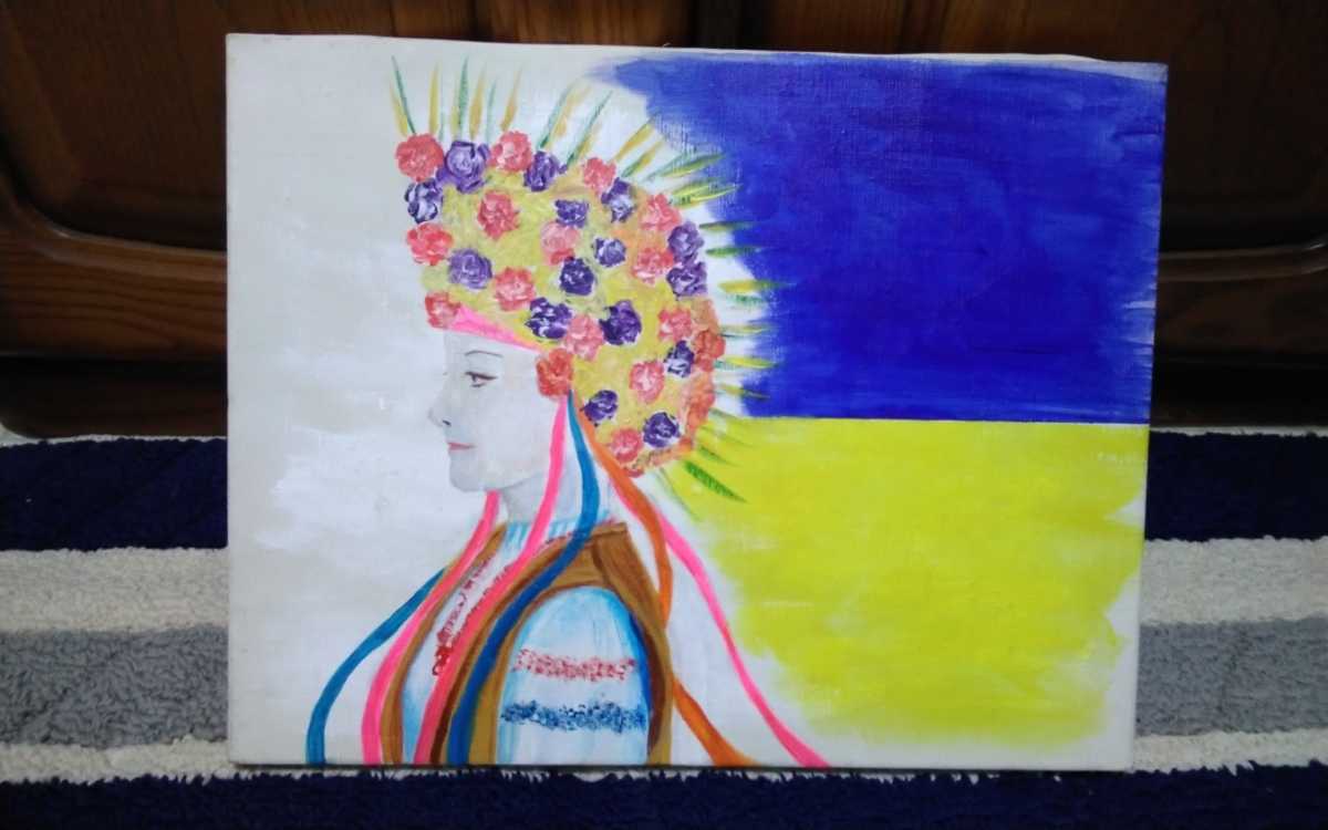 ★ Décision immédiate Peinture originale faite par vous-même Mai Ukraine Toile de taille F6 Sans cadre 2022 ★ Expédition Yu-Pack contre remboursement ★ Livraison personnelle, ouvrages d'art, peinture, acrylique, gouache