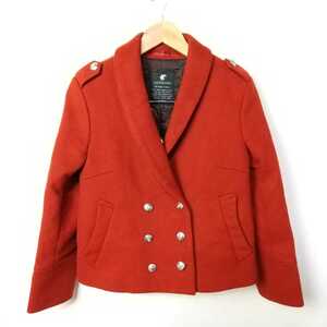 F6350L made in Japan {LOVELESS Loveless } size S~M rank short short coat jacket wool red lady's three . association 