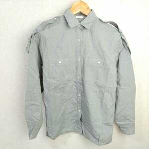 F6440L《ALPHA CUBIC アルファキュービック》サイズ34 (S位) 長袖シャツ 薄手 チェックシャツ ブラック×ホワイト チェック柄 綿100%