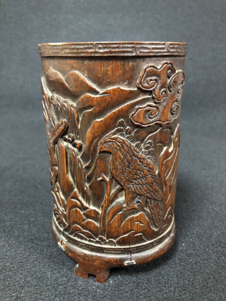 中国古美術品 細工彫り 竹筆筒 | cttrans.com.br