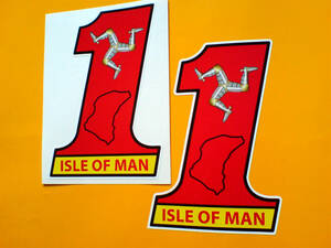 即納 マン島 TT レース ISLE OF MAN No.1 TT MAP 73mm x 100mm 2枚セット ステッカー 《送料無料》残り1点