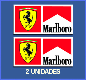 即納 フェラーリ マルボロ F1 レーシング Ferrari Marlboro 75mm x 35mm 2枚セット ステッカー《送料無料》