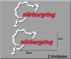 即納 ニュルブルクリンク nurburgring サーキット レッド/ホワイト 120mm x 70mm 2枚セット ステッカー 《送料無料》残り1点