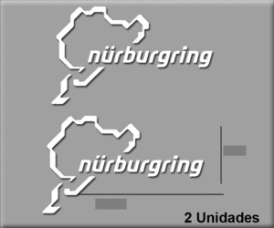 即納 ニュルブルクリンク nurburgring サーキット ホワイト カッティング 75mm x 55mm 2枚セット ステッカー 《送料無料》残り2点