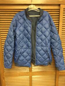 NIKE MODERN REVERSIBLE BOMBER DOWN JACKET 紺×青 L USED リバーシブル キルティング ダウン