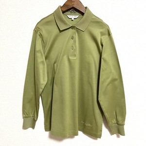 #apc レオナールスポーツ LEONARD SPORT ポロシャツ L 緑系 スリット 刺繍 レディース [671048]