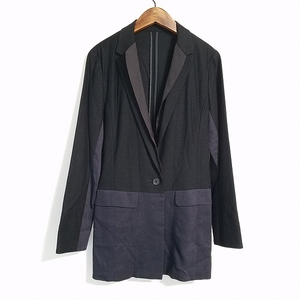 #snc ギャバジンケーティー GabardineK.T ジャケット 9 黒 異素材 麻混 レディース [756997]