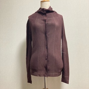 #apc ミーイッセイミヤケ MEISSEYMIYAKE カーディガン 茶 プリーツ加工 レディース [699208]