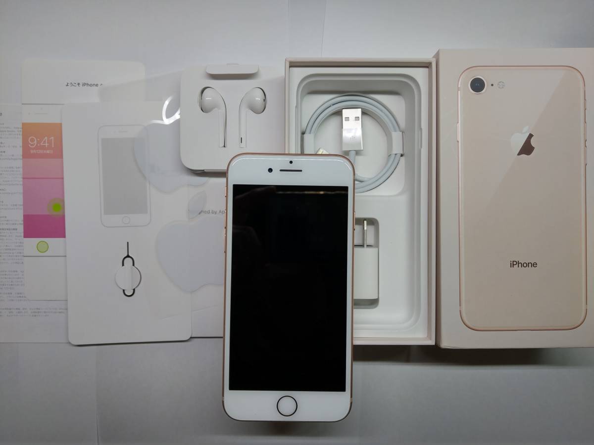 iPhone8plus 256GB 未使用イヤホン、箱、ステッカー付き www
