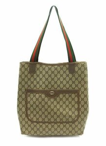 ●GUCCI/グッチ GGプラス シェリーライン トートバッグ 40.02.003 オールドグッチ GG柄 PVC 男女兼用