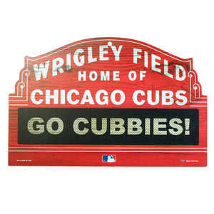 MLB メジャーリーグ シカゴカブス GO CUBBIES! ウッドサイン（27.5×42.5cm）