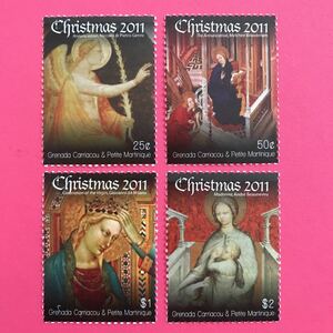  foreign unused stamp *ka rear k island *ptito Martini -k island 2011 year Christmas 4 kind 