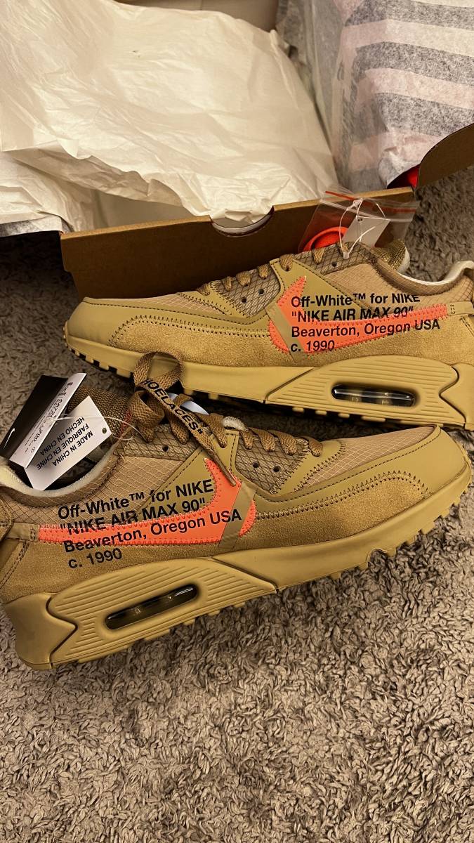 新品未使用 OFF-WHITE×NIKE AIR MAX 90 DESERT ORE オフホワイト