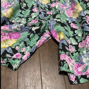 70s 80s VINTAGE LADIES SILK FLOWER SHORTS ビンテージ レディース シルク 花柄 ショーツ 古着 USA ビッグ シルエット USA アメリカ仕入れの画像6