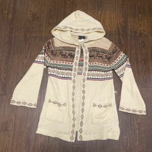 70s 80s VINTAGE LADIES NATIVE PATERN KNIT PARKA ビンテージ レディース ネイティブ柄 ニット パーカー 古着 USA アメリカ 美品 S