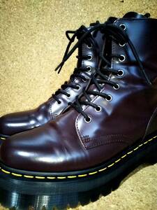 【Dr.MARTENS】ドクターマーチン JADON ジェイドン 8ホールブーツ UK9 (28cm ) BURGUNDY バーガンディ 厚底 ダブルソール【美品】