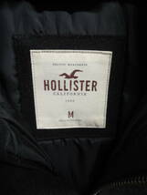 格安中綿入り防寒モデル・HOLLISTER(ホリスター)・綺麗なシルエットの黒メルトン系地?・高級フード付きトラッド系デザインブルゾン M～L位_画像4