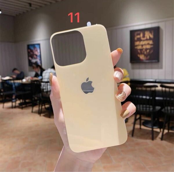 iPhone11 バックガラスフィルム 背面フィルム ゴルド