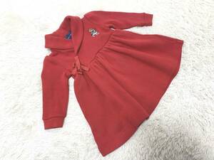  baby clothes 12M/80 size : Ralph Lauren * knitted One-piece * bear embroidery : red 