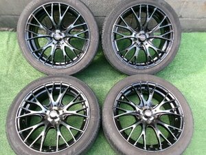 そこそこ綺麗! Weds Sport SA-20R SA20R ホイールタイヤ 4本SET 5H-100 17インチ 215/45R17 溝有り 86 BRZ プリウス カローラ ツーリング