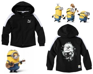  Puma Mini on z сотрудничество Kids полный Zip капот Parker 140 черный чёрный Minions детский Junior тренировочный f-ti-