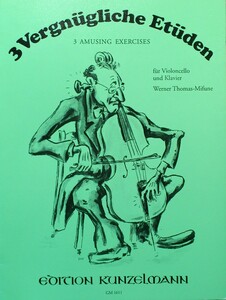  foreign book import musical score 3 vergngliche Etden - fr Violoncello und Klavier Werner Thomas-Mifune contrabass, piano Thomas *mifne