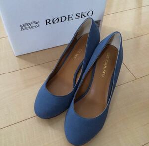 прекрасный товар RODE SKO × ROSSO простой туфли-лодочки голубой размер 38