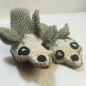  hand made wool animal glove husky dog 2 color gloves mitten hand-knitted hand knitted free shipping New Zealand wool 100% free size silver 