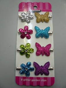 NY/ new / prompt decision *gimme* 8 glitter garden clips/ hair clip 8Set