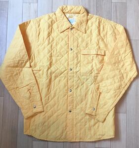 未使用「British Outdoor」キルティングシャツ 中綿 スナップボタン Yellow SIZE:M ヴィンテージ風 70's-80's