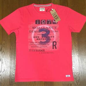 8.5@ 新品 稀少【WOALLANCE】プリント クルーネックT W-Red SIZE:M 日本未上陸ブランド ペルー製