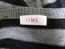 iiMK/イトキン◆グレー×黒ボーダーラメポケット付きフレアーニットセーター40/長袖◆1031_画像5