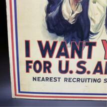 ビンテージ ジェームズ・モンゴメリー・フラッグ I Want YOU for U.S. Army ブリキ看板 アメリカン 雑貨 看板 メタルプレート_画像4