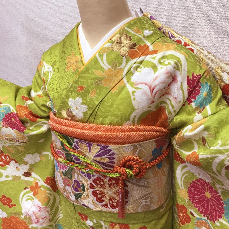 ◎高身長の方にも!古典柄振袖宝尽くし成人式結婚式◎美品211z11